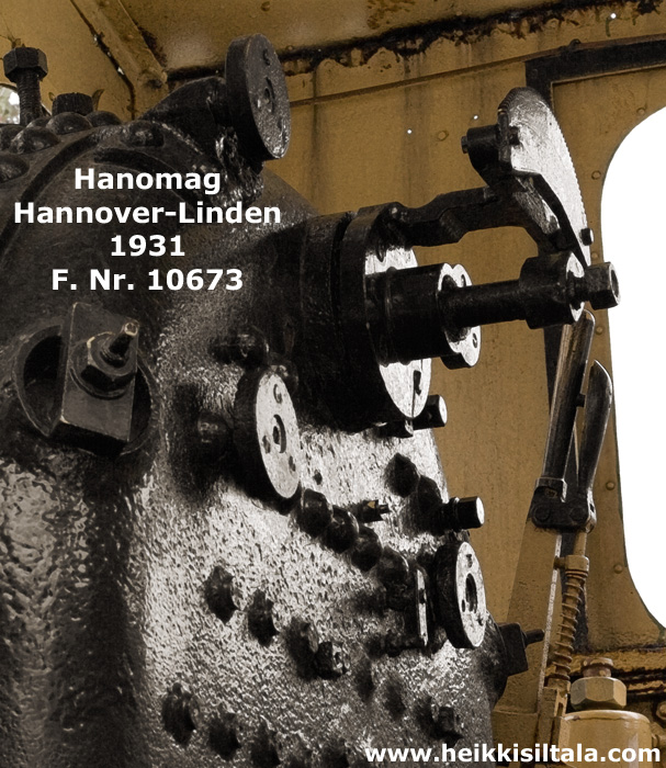 bonus photo Hanomag F. Nr. 10673 (Hanomag Maschinenfabrik Hannover-Linden 1931) was in operation to 1960 at Käkisalmi, Myllykoski, Valkeakoski and Jämsänkoski, photo 087401, 2008-03-22